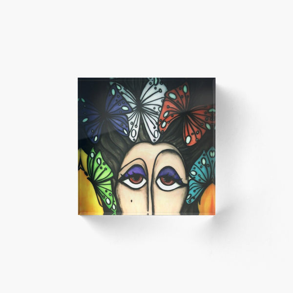 FARFALLE NELLA TESTA - BLOCCO ACRILICO su ordinazione