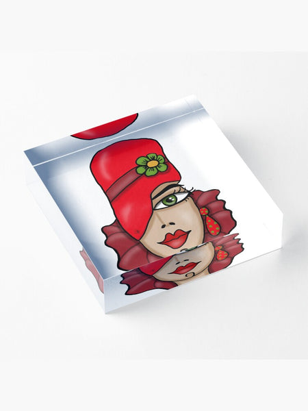 VINTAGE LADY - BLOCCO ACRILICO su ordinazione