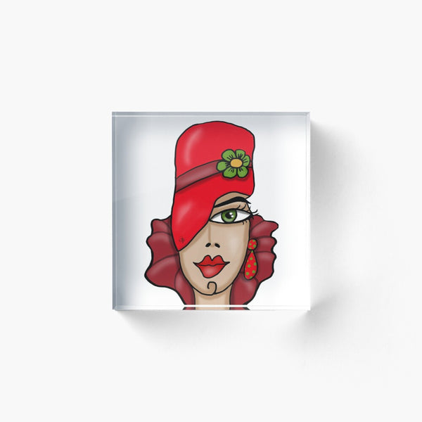 VINTAGE LADY - BLOCCO ACRILICO su ordinazione