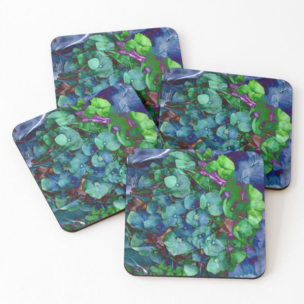 ORTENSIA BLU - SOTTOBICCHIERI (set da 4)